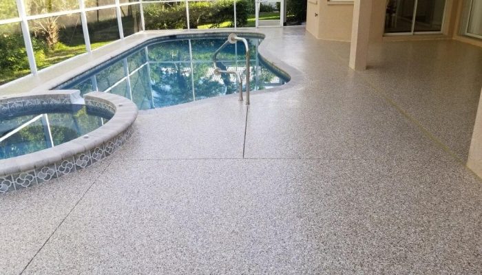 slip resistant pool deck surface